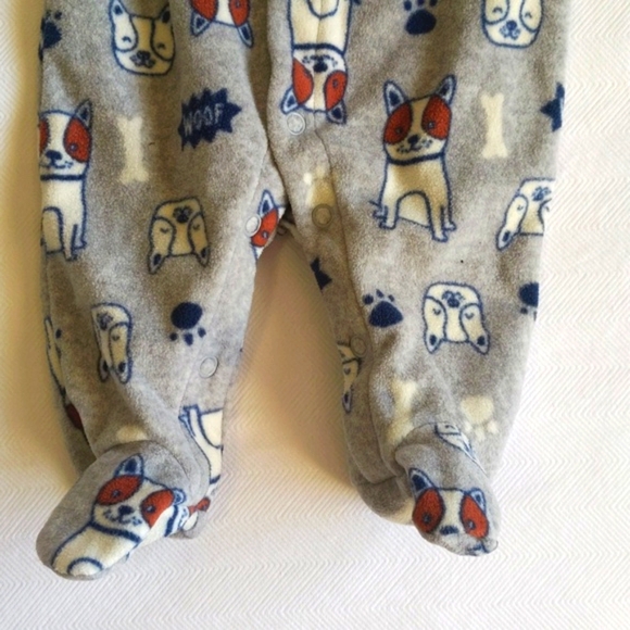 carter's 2-pack dog fleece snap footie sleeper pajamas bundle newborn baby boy - Picture 6 of 12